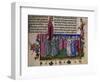 St Francis Delivering the Habit to St Clara, Miniature from the Giotto School, Italy-null-Framed Giclee Print