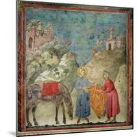 St. Francis Gives His Coat to a Stranger, 1296-97-Giotto di Bondone-Mounted Giclee Print