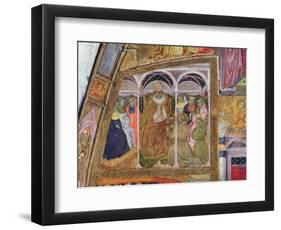 St. Francis Imploring Pope Honorius III for the Confirmation of the Indulgence, Fresco from the…-Ilario da Viterbo-Framed Giclee Print