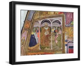 St. Francis Imploring Pope Honorius III for the Confirmation of the Indulgence, Fresco from the…-Ilario da Viterbo-Framed Giclee Print