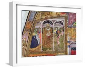 St. Francis Imploring Pope Honorius III for the Confirmation of the Indulgence, Fresco from the…-Ilario da Viterbo-Framed Giclee Print