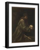 St Francis in Meditation-Caravaggio-Framed Giclee Print