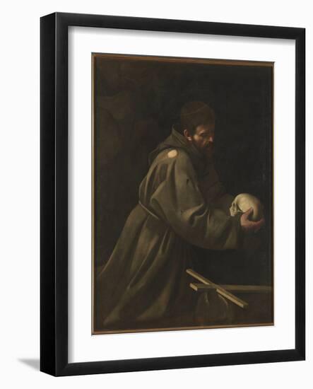 St Francis in Meditation-Caravaggio-Framed Giclee Print