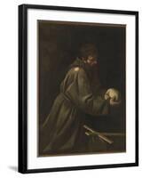St Francis in Meditation-Caravaggio-Framed Giclee Print