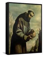 St. Francis in Meditation-Francisco de Zurbarán-Framed Stretched Canvas