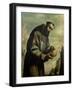 St. Francis in Meditation-Francisco de Zurbarán-Framed Giclee Print