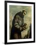 St. Francis in Meditation-Francisco de Zurbarán-Framed Giclee Print