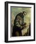 St. Francis in Meditation-Francisco de Zurbarán-Framed Giclee Print