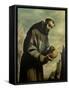 St. Francis in Meditation-Francisco de Zurbarán-Framed Stretched Canvas