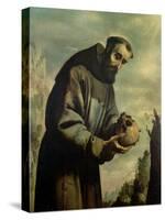 St. Francis in Meditation-Francisco de Zurbarán-Stretched Canvas