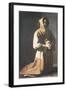 St. Francis Kneeling-Francisco de Zurbarán-Framed Premium Giclee Print