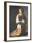 St. Francis Kneeling-Francisco de Zurbarán-Framed Premium Giclee Print