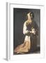 St. Francis Kneeling-Francisco de Zurbarán-Framed Premium Giclee Print