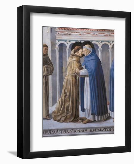 St Francis Meeting of St.Francis and St. Dominic-Benozzo Gozzoli-Framed Art Print