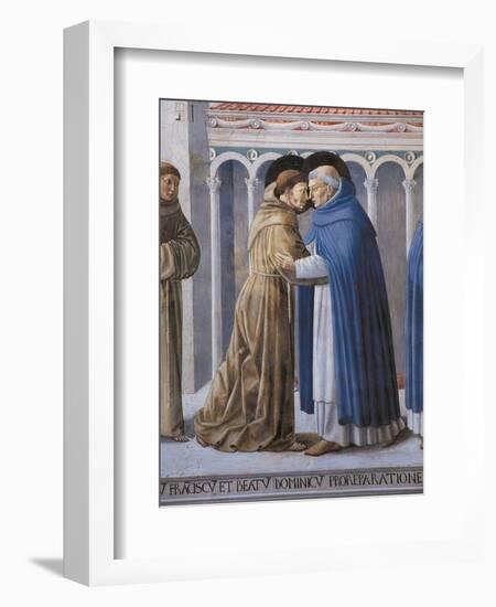 St Francis Meeting of St.Francis and St. Dominic-Benozzo Gozzoli-Framed Art Print