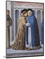 St Francis Meeting of St.Francis and St. Dominic-Benozzo Gozzoli-Mounted Art Print