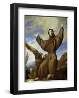 St. Francis of Assisi (circa 1182-1220) 1642-Jusepe de Ribera-Framed Premium Giclee Print