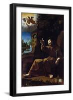 St. Francis of Assisi Consoled by an Angel Musician-Italian School-Framed Giclee Print