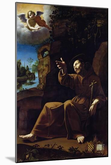 St. Francis of Assisi Consoled by an Angel Musician-Italian School-Mounted Giclee Print