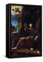 St. Francis of Assisi Consoled by an Angel Musician-Italian School-Framed Stretched Canvas