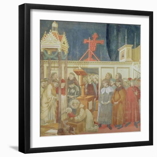 St. Francis of Assisi Preparing the Christmas Crib at Grecchio, 1296-97-Giotto di Bondone-Framed Giclee Print