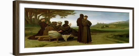 St. Francis of Assisi, While Being Carried to Saint-Marie-Des-Anges, Blesses Assisi in 1226, 1853-Francois Leon Benouville-Framed Giclee Print