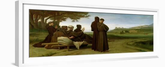 St. Francis of Assisi, While Being Carried to Saint-Marie-Des-Anges, Blesses Assisi in 1226, 1853-Francois Leon Benouville-Framed Giclee Print