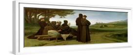 St. Francis of Assisi, While Being Carried to Saint-Marie-Des-Anges, Blesses Assisi in 1226, 1853-Francois Leon Benouville-Framed Giclee Print