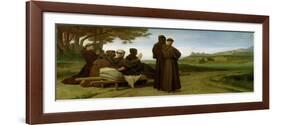St. Francis of Assisi, While Being Carried to Saint-Marie-Des-Anges, Blesses Assisi in 1226, 1853-Francois Leon Benouville-Framed Giclee Print