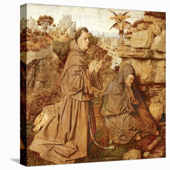 St Francis Receiving Stigmata, 1432-Jan van Eyck-Stretched Canvas