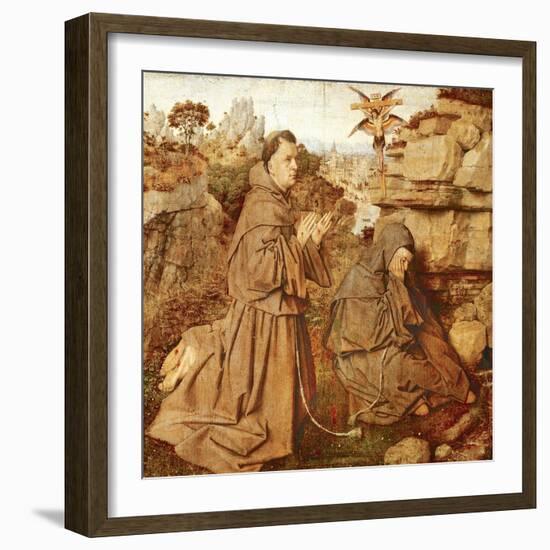 St Francis Receiving Stigmata, 1432-Jan van Eyck-Framed Giclee Print