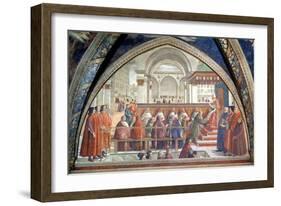 St. Francis Receiving the Rule of the Order from Pope Honorius-Domenico Ghirlandaio-Framed Giclee Print