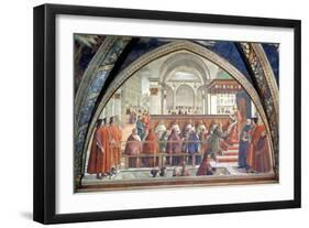 St. Francis Receiving the Rule of the Order from Pope Honorius-Domenico Ghirlandaio-Framed Giclee Print