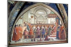 St. Francis Receiving the Rule of the Order from Pope Honorius-Domenico Ghirlandaio-Mounted Giclee Print