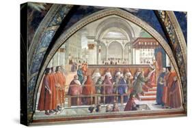 St. Francis Receiving the Rule of the Order from Pope Honorius-Domenico Ghirlandaio-Stretched Canvas