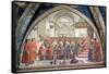 St. Francis Receiving the Rule of the Order from Pope Honorius-Domenico Ghirlandaio-Framed Stretched Canvas