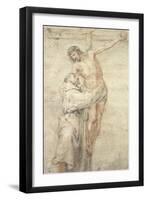 St. Francis Rejecting the World and Embracing Christ-Bartolome Esteban Murillo-Framed Giclee Print