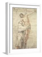 St. Francis Rejecting the World and Embracing Christ-Bartolome Esteban Murillo-Framed Giclee Print