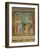 St. Francis Renounces His Father's Earthly Wealth-Giotto di Bondone-Framed Art Print