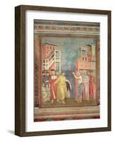 St. Francis Renounces His Father's Goods and Earthly Wealth, 1297-99-Giotto di Bondone-Framed Giclee Print