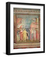 St. Francis Renounces His Father's Goods and Earthly Wealth, 1297-99-Giotto di Bondone-Framed Giclee Print