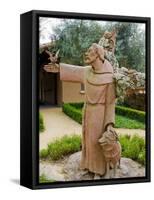 St. Francis Statue at the St. Francis Vineyards and Winery, Sonoma Valley, California, USA-Julie Eggers-Framed Stretched Canvas