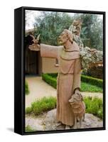 St. Francis Statue at the St. Francis Vineyards and Winery, Sonoma Valley, California, USA-Julie Eggers-Framed Stretched Canvas