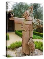 St. Francis Statue at the St. Francis Vineyards and Winery, Sonoma Valley, California, USA-Julie Eggers-Stretched Canvas