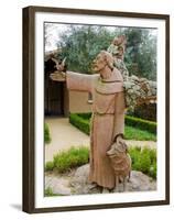 St. Francis Statue at the St. Francis Vineyards and Winery, Sonoma Valley, California, USA-Julie Eggers-Framed Premium Photographic Print