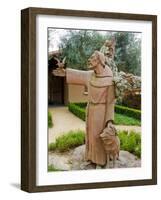 St. Francis Statue at the St. Francis Vineyards and Winery, Sonoma Valley, California, USA-Julie Eggers-Framed Photographic Print