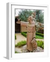 St. Francis Statue at the St. Francis Vineyards and Winery, Sonoma Valley, California, USA-Julie Eggers-Framed Photographic Print