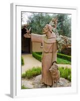 St. Francis Statue at the St. Francis Vineyards and Winery, Sonoma Valley, California, USA-Julie Eggers-Framed Photographic Print