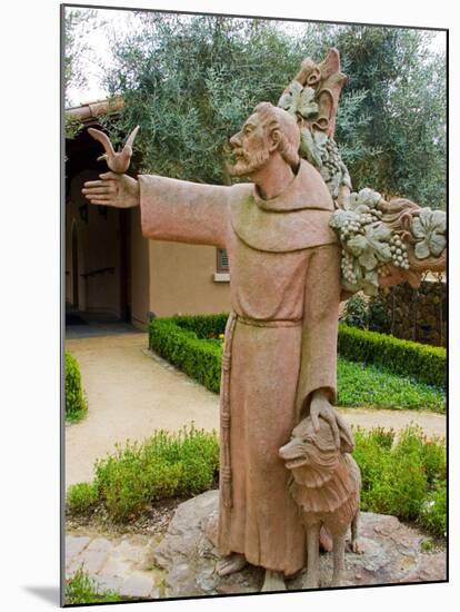 St. Francis Statue at the St. Francis Vineyards and Winery, Sonoma Valley, California, USA-Julie Eggers-Mounted Photographic Print