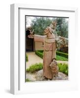 St. Francis Statue at the St. Francis Vineyards and Winery, Sonoma Valley, California, USA-Julie Eggers-Framed Photographic Print